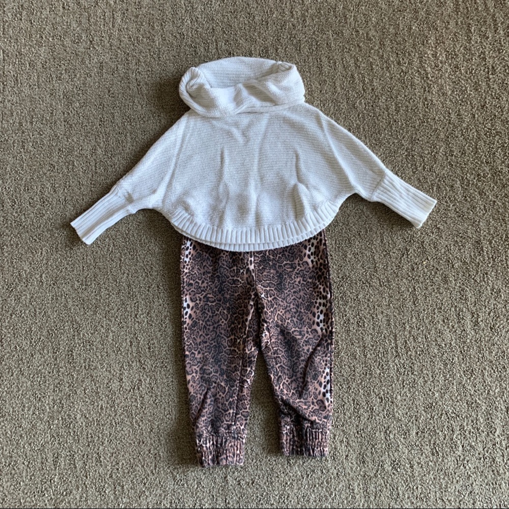 18-24 month cowl sweater and cheetah joggers